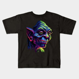 Retro Neon Goblin T-Shirt | Vintage 80s Fantasy Graphic Design | Glowing Goblin Kids T-Shirt